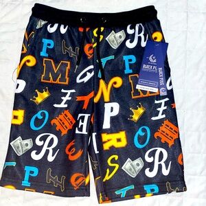 Boy Shorts,Designs, Multi Colors but Mostly Black, Size L(6)